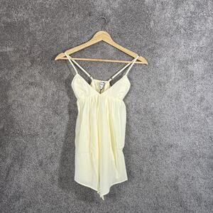 WEWOREWHAT Women’s Yellow Flowy Triangle Cami Top Size XS Summer Lightweight